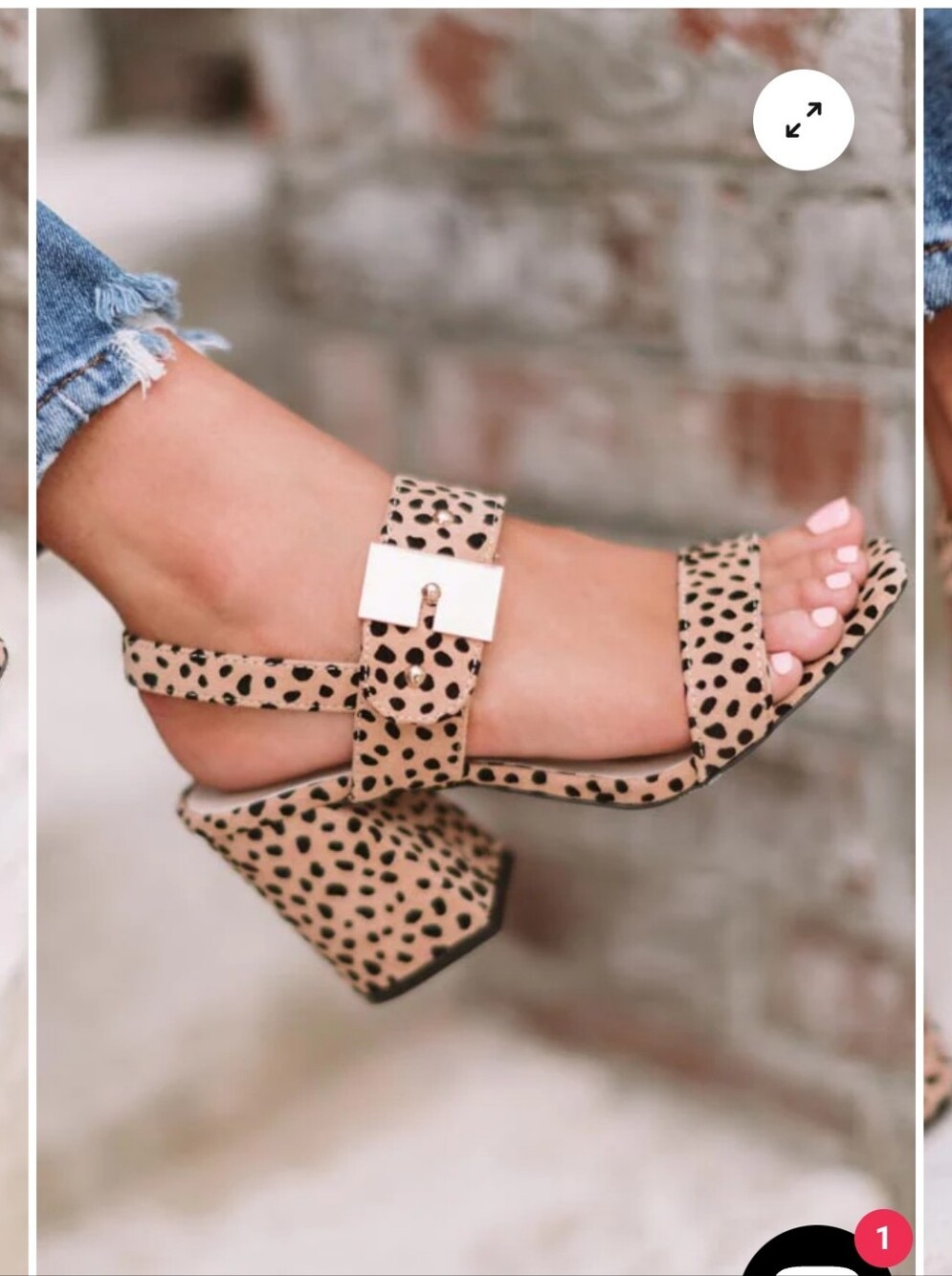 Impressions Leopard Print Block Heel Sandals